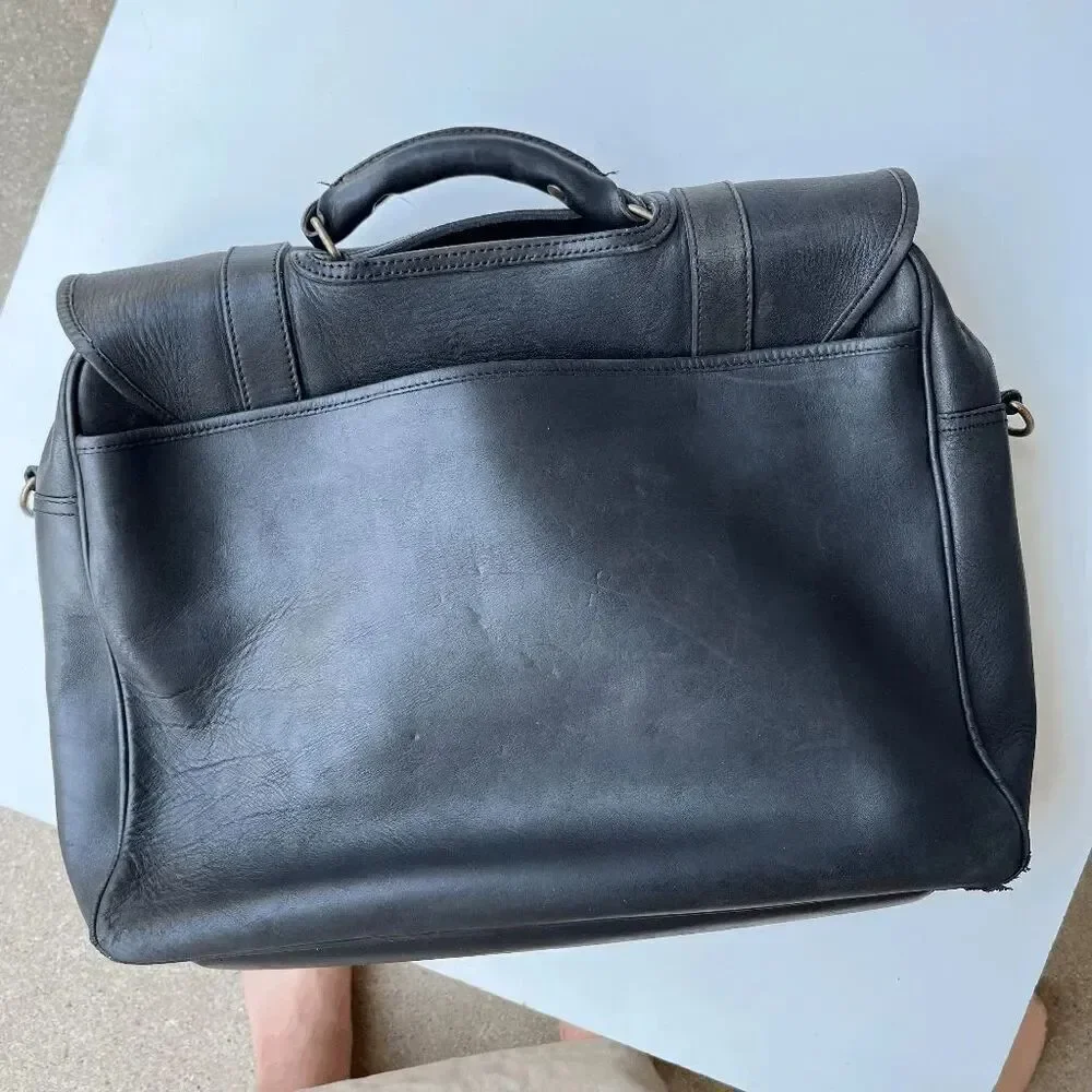Eddie Bauer Full-Grain Leather Briefcase – Organizer Interior, Crossbody